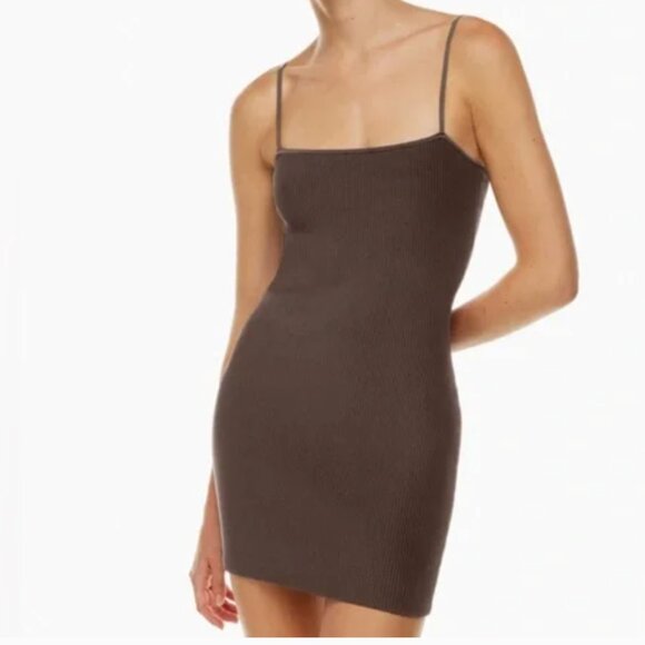 Babaton sculpt knit tube dress in rich mocha brown sz XS - Picture 2 of 2